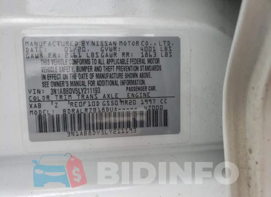 3N1AB8DV5LY211193 Photo# 10