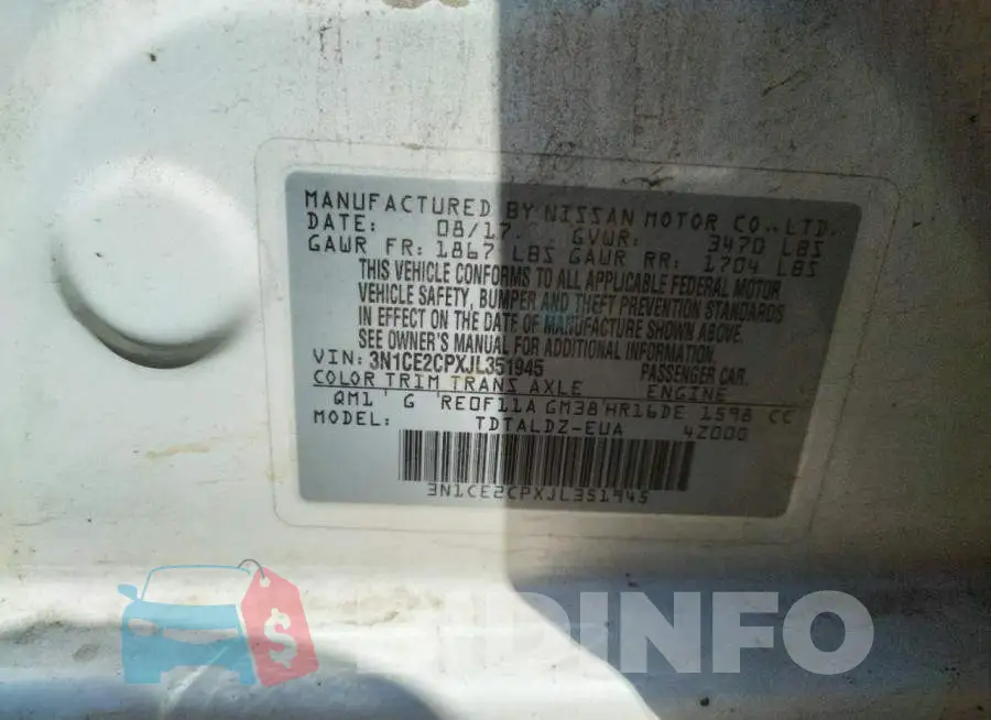 3N1CE2CPXJL351945 Photo# 10