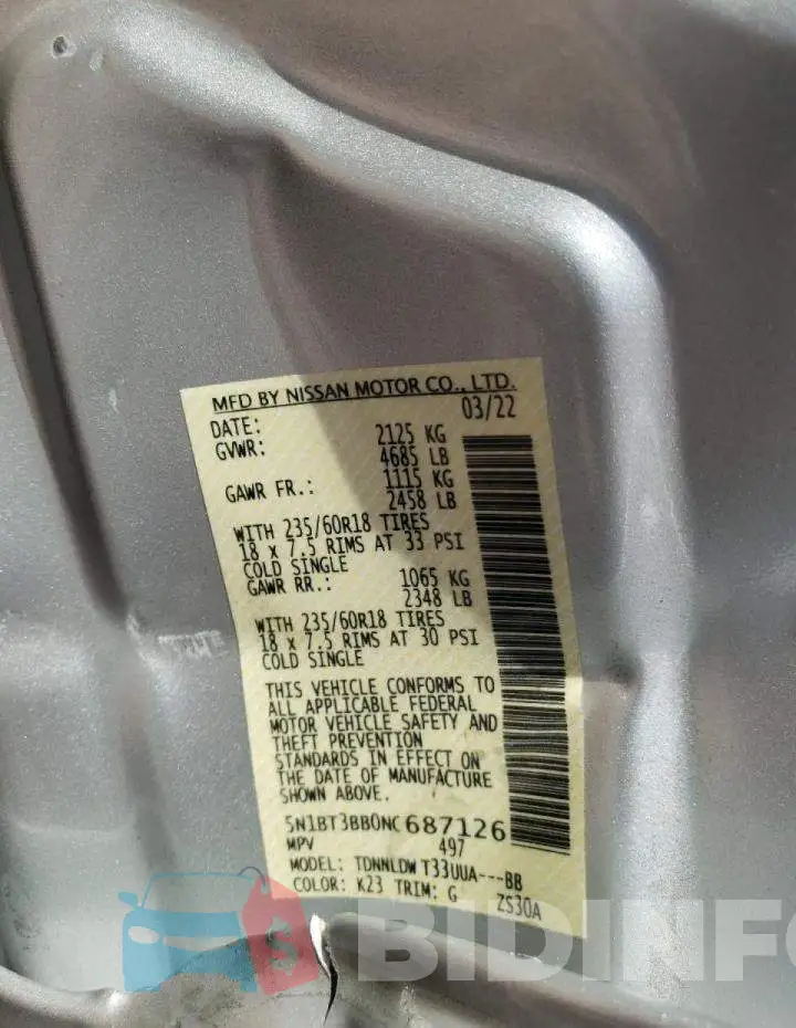 5N1BT3BB0NC687126 Photo# 10