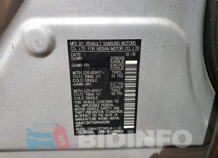 KNMAT2MTXGP646286 Photo# 10