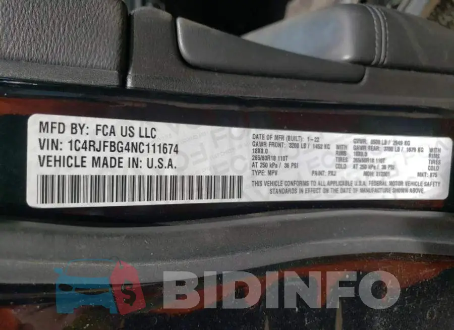 1C4RJFBG4NC111674 Photo# 10