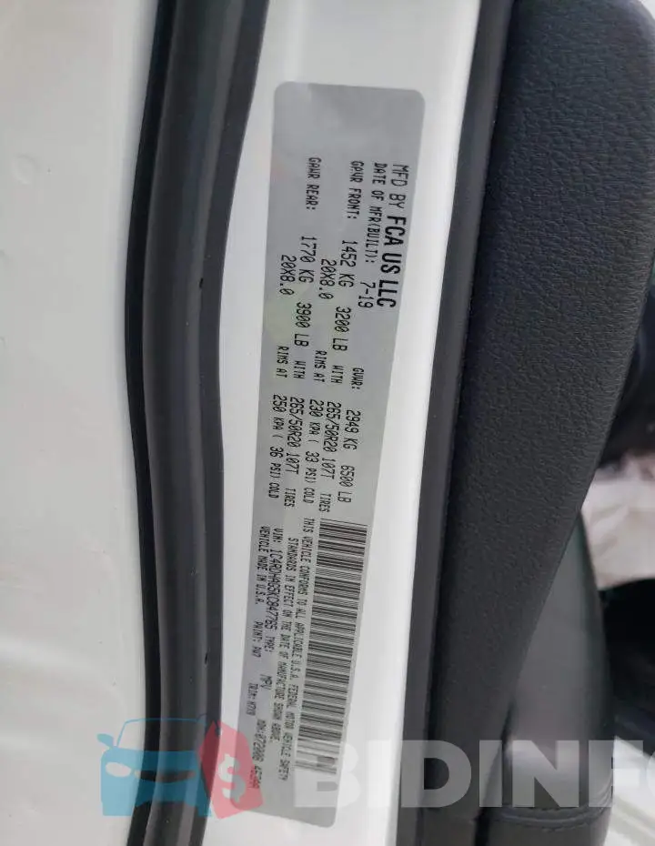 1C4RDHAG5KC847765 Photo# 10