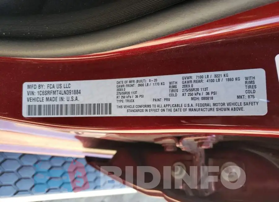 1C6SRFMT4LN391884 Photo# 10