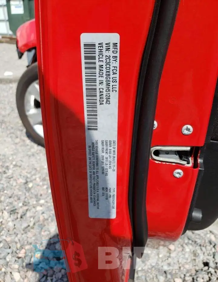 2C3CDXBG6MH512842 Photo# 10
