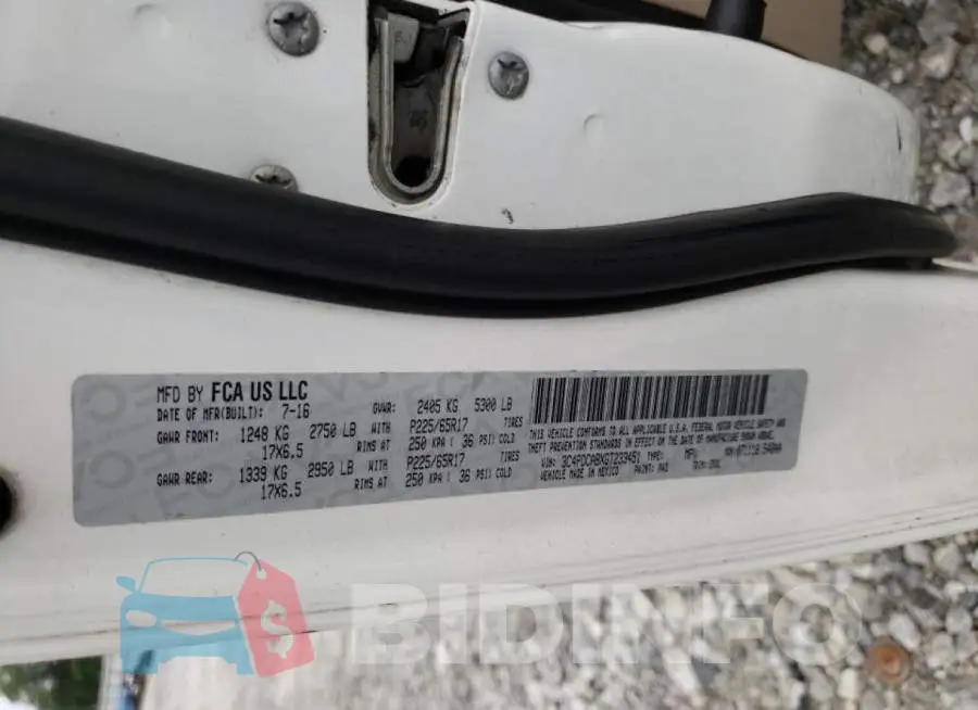 3C4PDCABXGT233451 Photo# 10