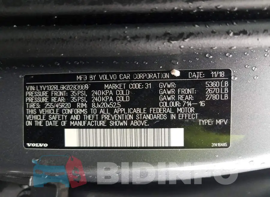 LYV102RL6KB283068 Photo# 10