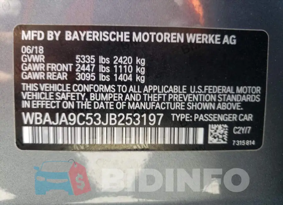WBAJA9C53JB253197 Photo# 10