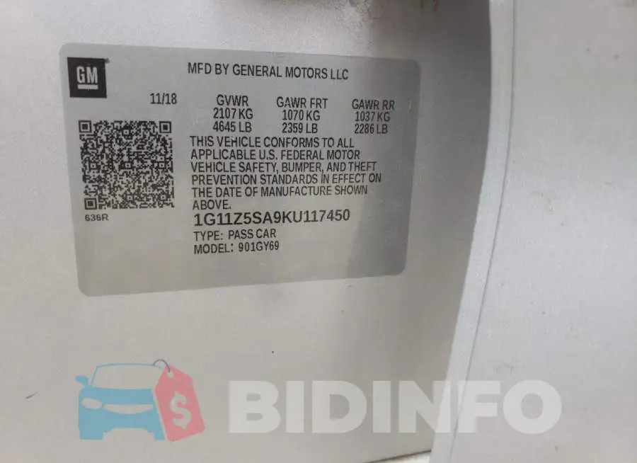 1G11Z5SA9KU117450 Photo# 10