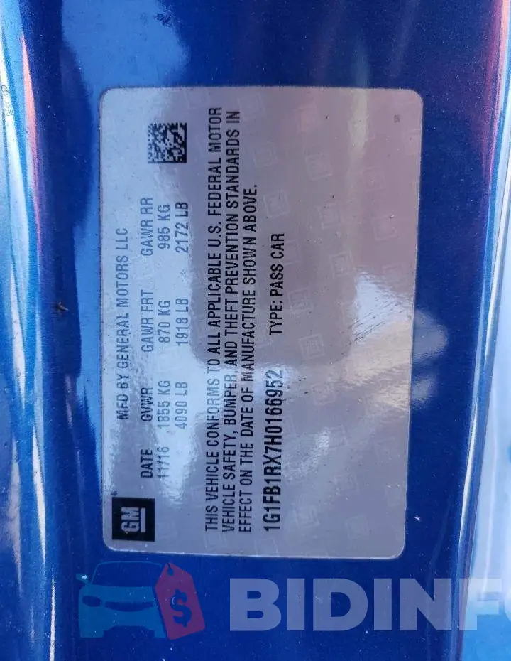1G1FB1RX7H0166952 Photo# 10