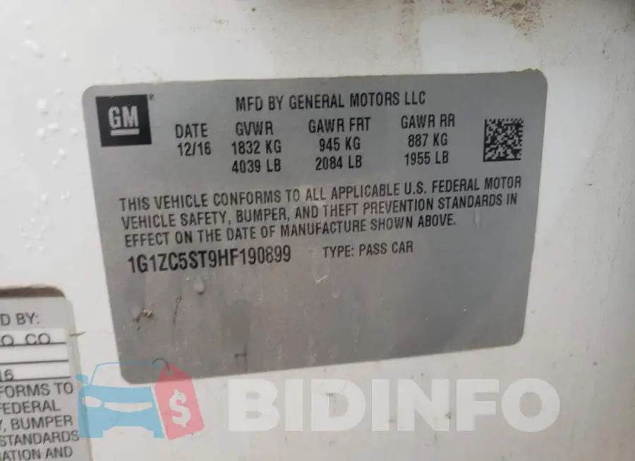 1G1ZC5ST9HF190899 Photo# 10