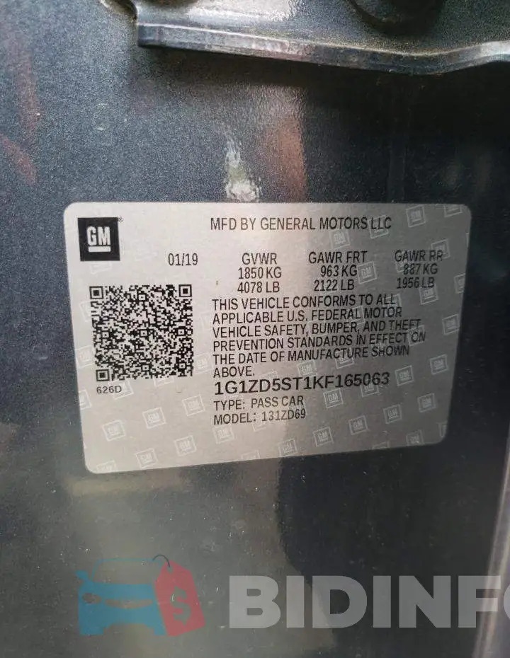 1G1ZD5ST1KF165063 Photo# 10