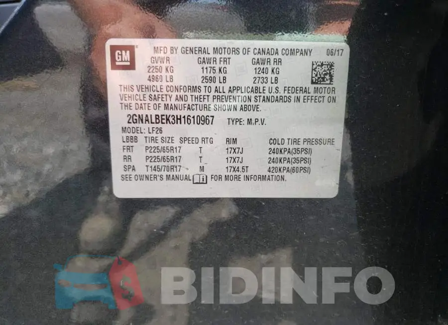 2GNALBEK3H1610967 Photo# 10