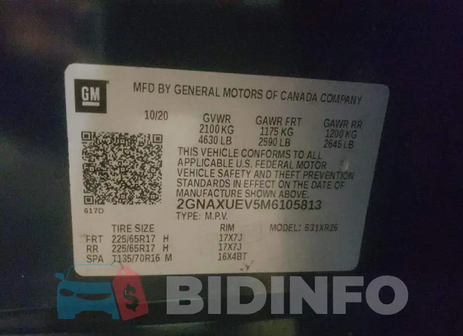 2GNAXUEV5M6105813 Photo# 10