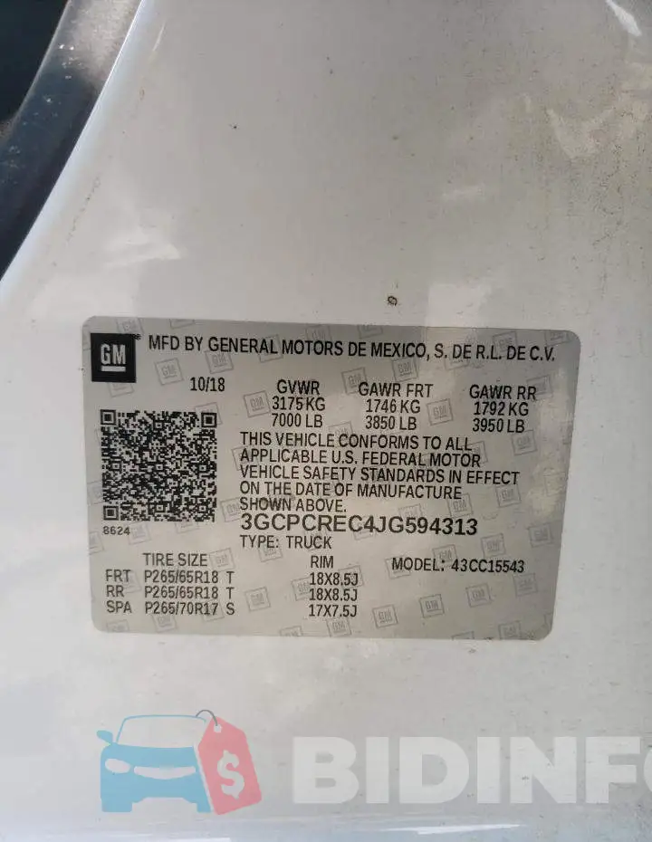 3GCPCREC4JG594313 Photo# 10