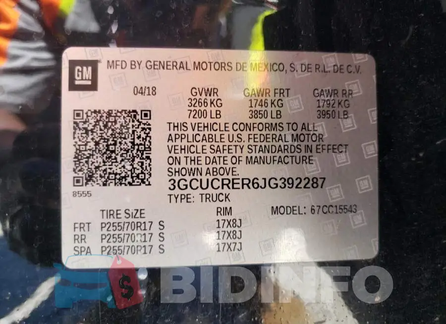 3GCUCRER6JG392287 Photo# 10