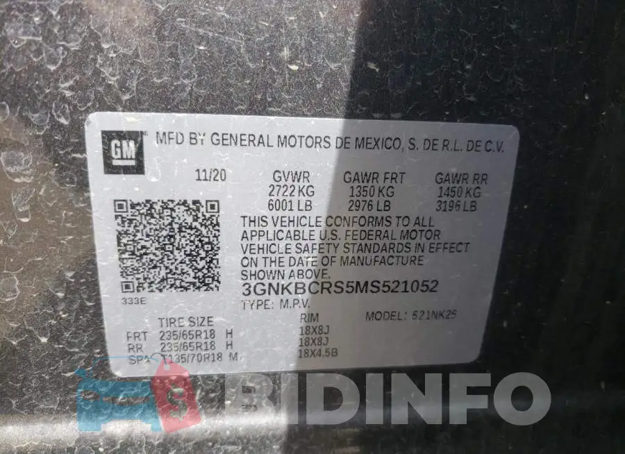 3GNKBCRS5MS521052 Photo# 10