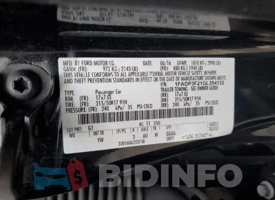 1FADP3F21GL354132 Photo# 10