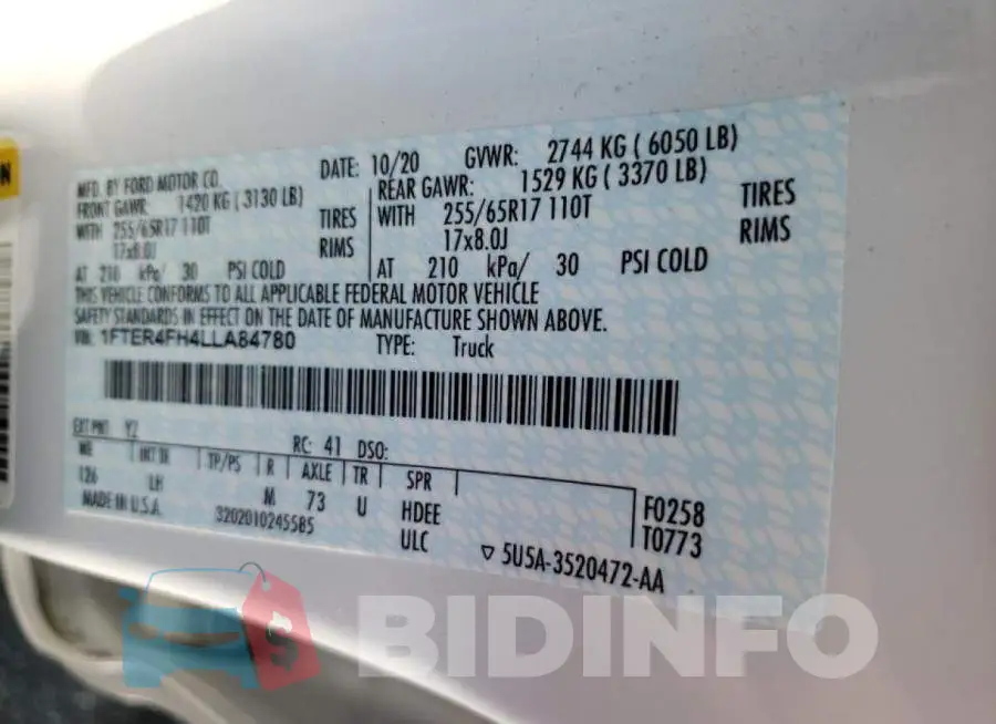 1FTER4FH4LLA84780 Photo# 10