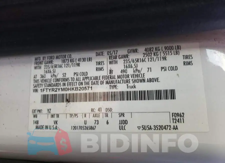 1FTYR2YM0HKB20571 Photo# 10
