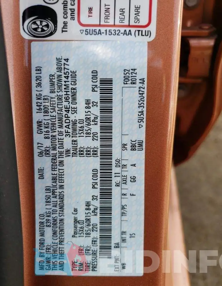 3FADP4EJ6HM145774 Photo# 10
