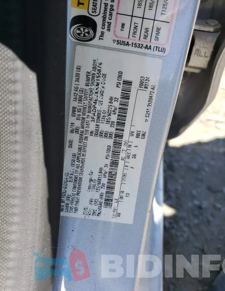 3FADP4EJXKM155876 Photo# 10