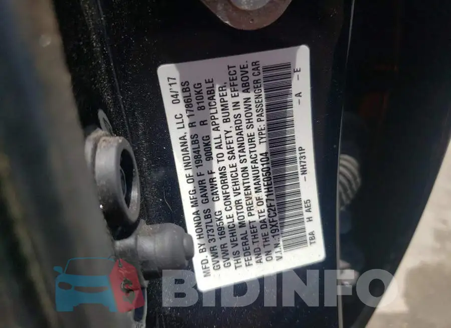 19XFC2F71HE050104 Photo# 10