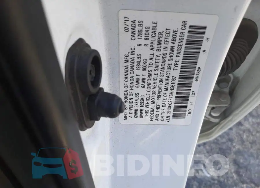 2HGFC2F76HH561037 Photo# 10