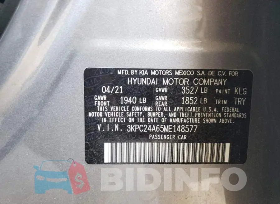 3KPC24A65ME148577 Photo# 10
