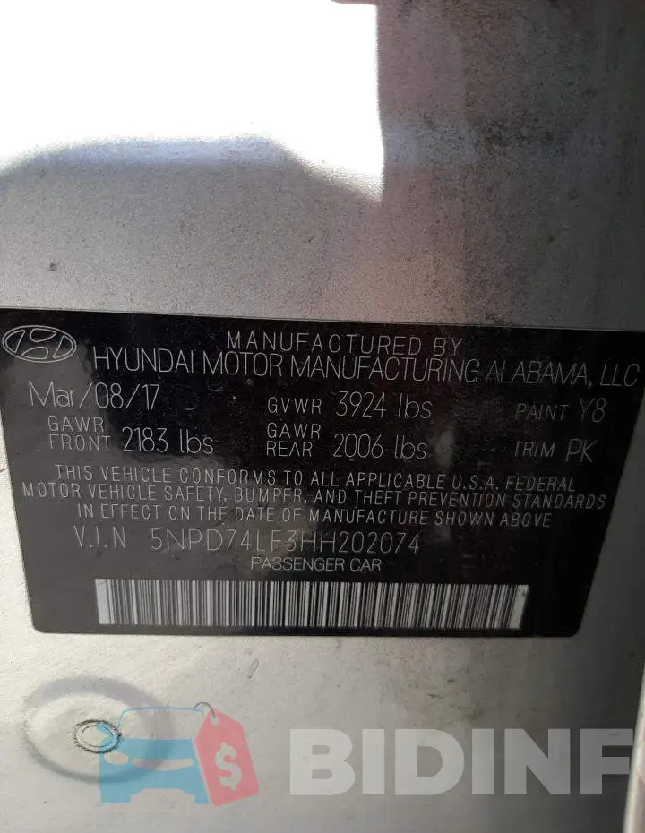 5NPD74LF3HH202074 Photo# 10