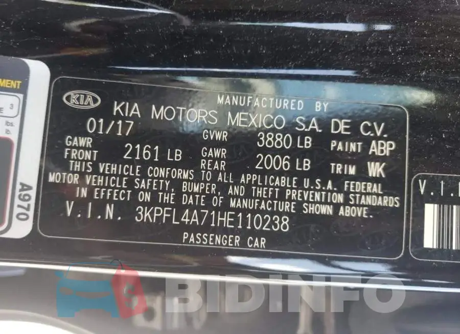 3KPFL4A71HE110238 Photo# 10