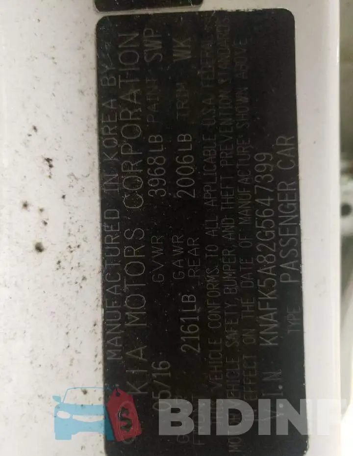 KNAFK5A82G5647399 Photo# 10