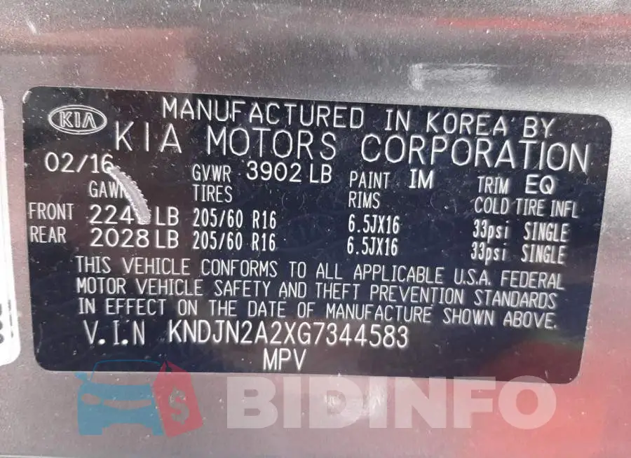 KNDJN2A2XG7344583 Photo# 10