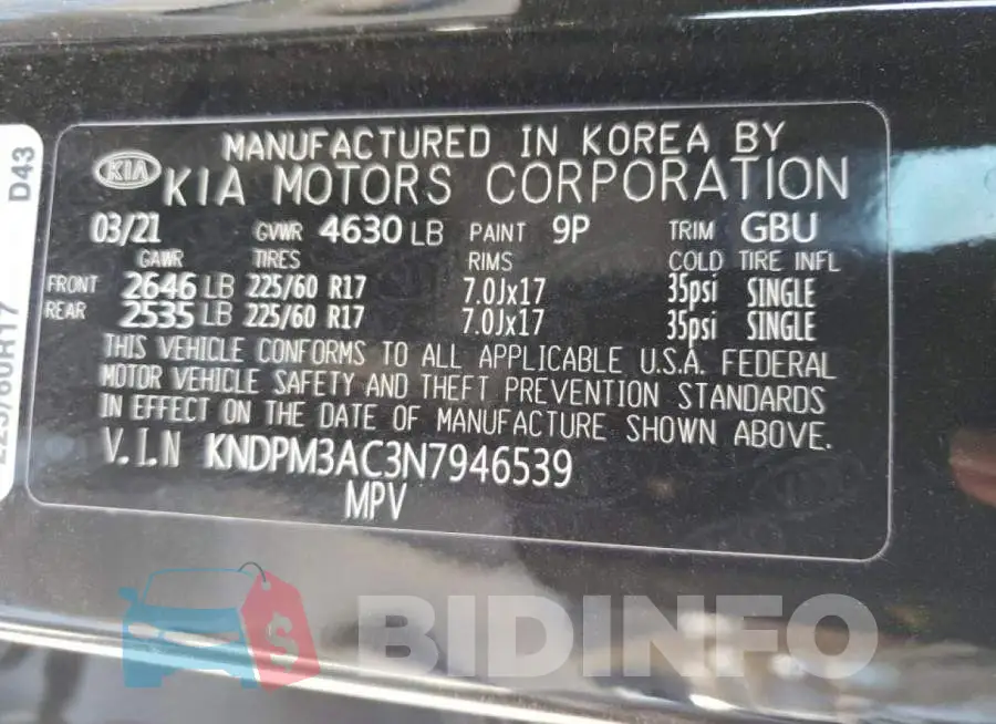 KNDPM3AC3N7946539 Photo# 10