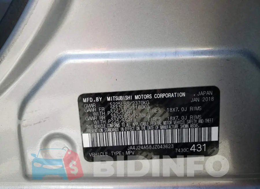 JA4J24A58JZ043623 Photo# 10