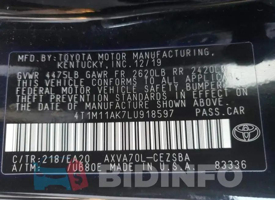 4T1M11AK7LU918597 Photo# 10