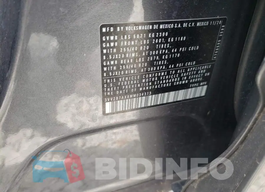 3VV2B7AX8MM034313 Photo# 10