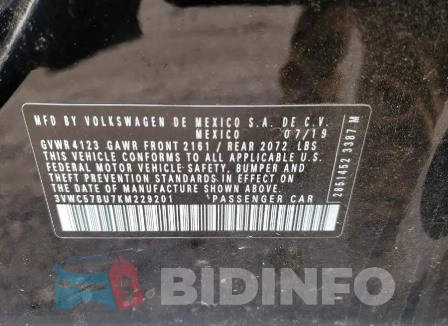 3VWC57BU7KM229201 Photo# 10