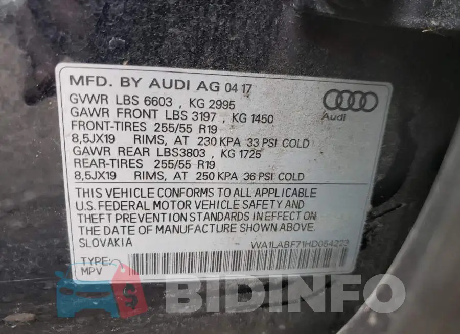 WA1LABF71HD054223 Photo# 10