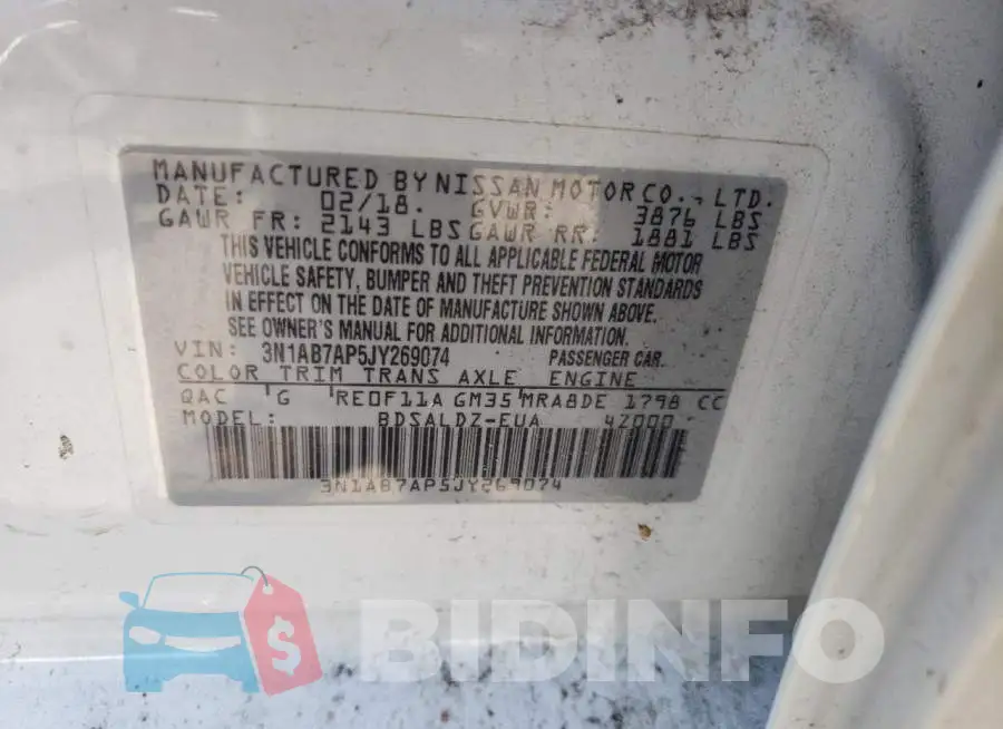 3N1AB7AP5JY269074 Photo# 10