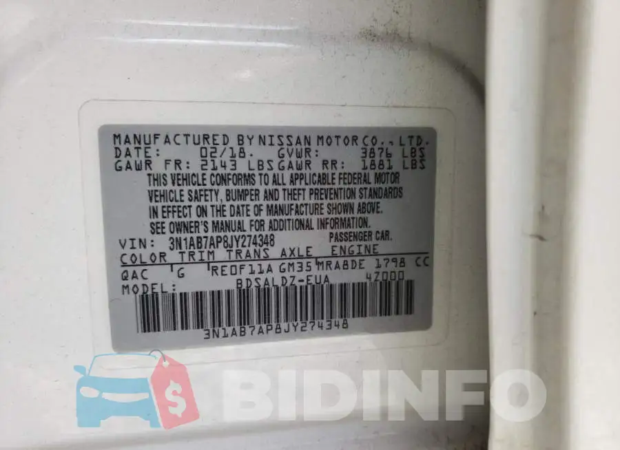 3N1AB7AP8JY274348 Photo# 10