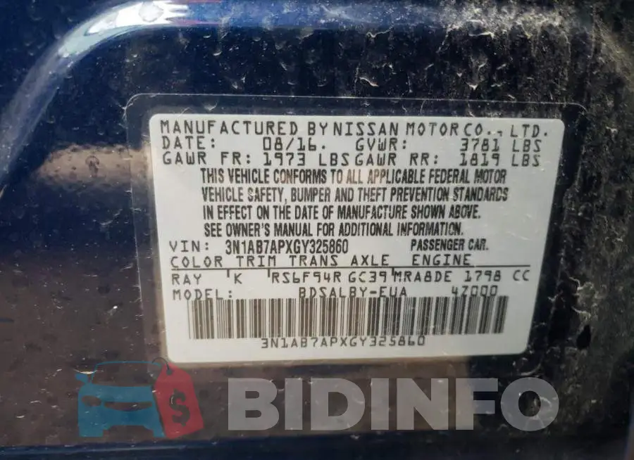 3N1AB7APXGY325860 Photo# 10