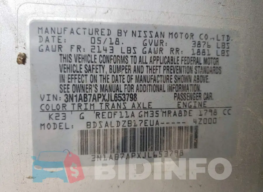 3N1AB7APXJL653798 Photo# 10
