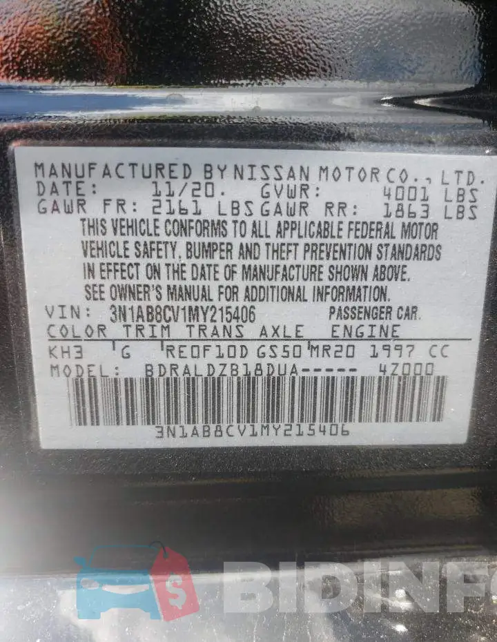 3N1AB8CV1MY215406 Photo# 10