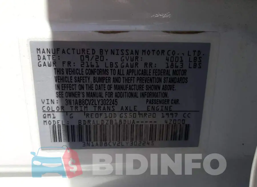 3N1AB8CV2LY302245 Photo# 10