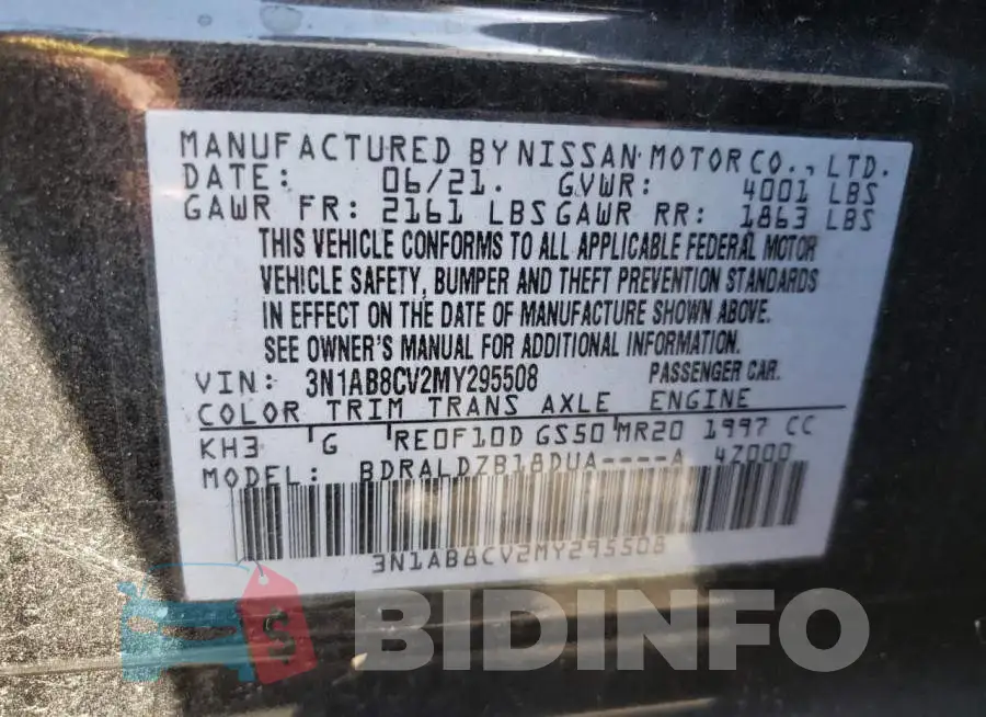 3N1AB8CV2MY295508 Photo# 10