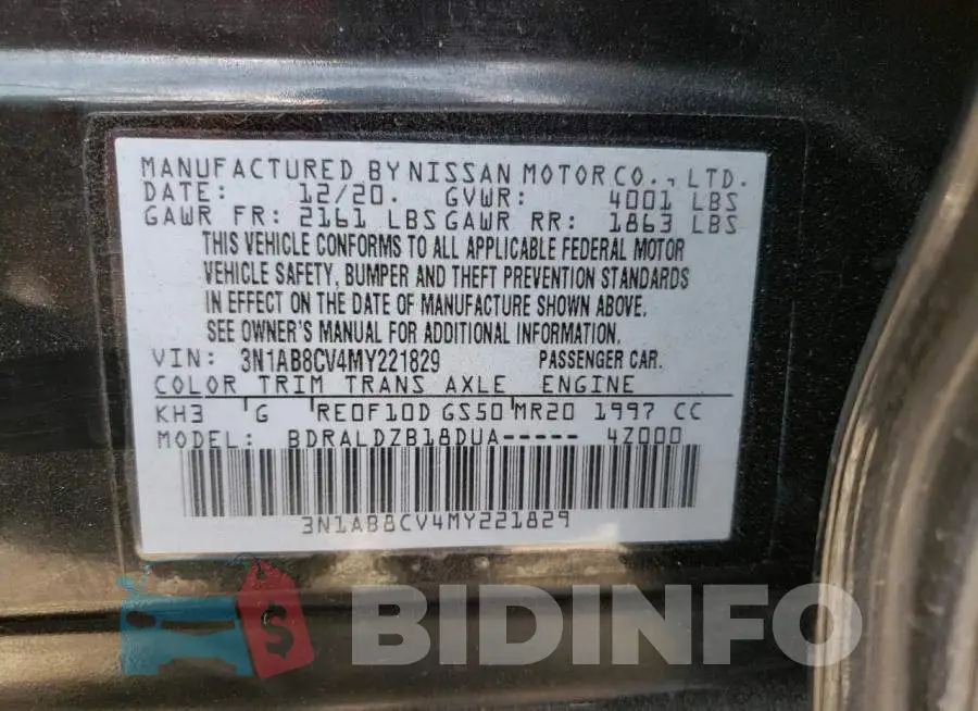 3N1AB8CV4MY221829 Photo# 10