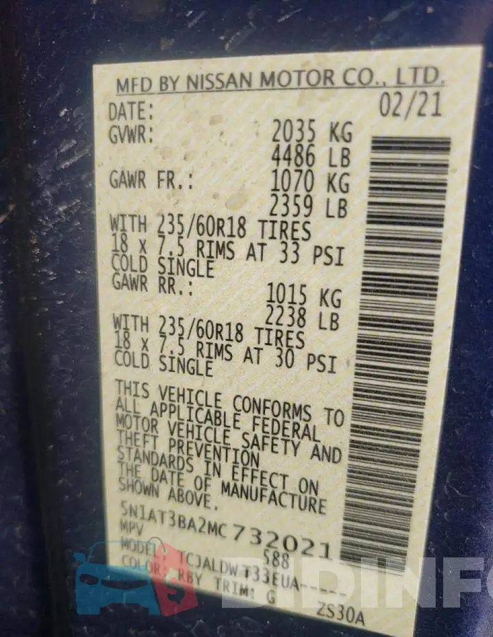 5N1AT3BA2MC732021 Photo# 10
