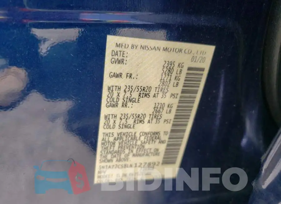 5N1AZ2CS8LN127892 Photo# 10