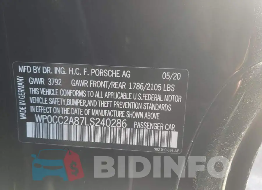 WP0CC2A87LS240286 Photo# 10