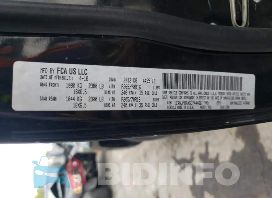 1C4NJPBAXGD744466 Photo# 10